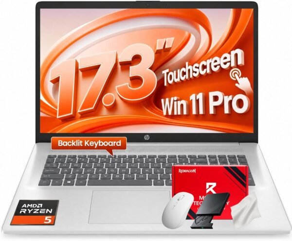 HP 17 Inch Touchscreen Laptop Ryzen 5 7430U 16GB RAM 1TB SSD Windows 11 Pro